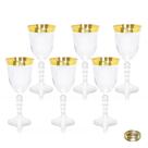 Conj Taças Agua Cristal Italiano Ouro Prensado Grego