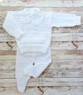 Conj Tricô Lã Bebê Agasalho Luxo Blusa com Pérolas (meninas) e Renda Bordada (meninos) Calça Enxoval Saída Maternidade