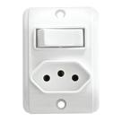 Conjugado Retangular Tomada 20A + Interruptor Paralelo Pezzi