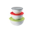 Conjunnto de 3 potes para servir guardar alimentos com tampa 500, 300, 200ml - EveryWhere - Colori