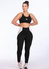 Conjunte Fitness Feminino Calça leve Compressão Cintura Alta Modela Bumbum Top Alças Bicolor Decote Redondo