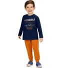 Conjunti Menino Kyly Camiseta Algodão e Calça Moletinho cor Marinho/Laranja Tamanho:6 Conjunti Menino Kyly Camiseta Algodão e Calça Moletinho cor Marinho/Laranja Tamanho:6