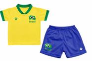 Conjuntinho Infantil Camisa e Short Brasil de Futebol Para Bebê Oficial Conjuntinho Infantil Camisa e Short Brasil de Futebol Para Bebê Oficial