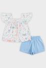 Conjuntinho Infantil Feminino Menina Blusa E Short Malha Liberty Alakazoo Tecido Leve Macio