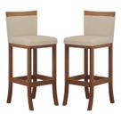 Conjunto 02 Banquetas Alta em Madeira Maciça Paris CCS Interiores Pinhão