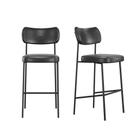 Conjunto 02 Banquetas Altas Mona material sintético Preto - SSX Multicoisas