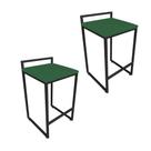 Conjunto 02 Banquetas Pietra Suede Base Preto D'Rossi