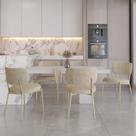 Conjunto 02 Cadeiras de Jantar Blake Tecido Boucle Est.Champanhe