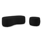 Conjunto 02 Puffs Decorativos Living Aisha Orgânico Suede Preto - Abmaza Conjunto 02 Puffs Decorativos Living Aisha Orgânico Suede Preto - Abmaza