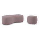 Conjunto 02 Puffs Decorativos Living Aisha Orgânico Veludo Rosê - Abmaza