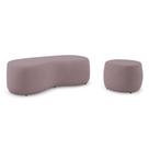 Conjunto 02 Puffs Decorativos Living Aisha Orgânico Veludo Rosê - Abmaza Conjunto 02 Puffs Decorativos Living Aisha Orgânico Veludo Rosê - Abmaza