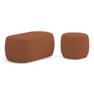 Conjunto 02 Puffs Decorativos Orgânicos Molly Bouclê Terracota - Desk Design Conjunto 02 Puffs Decorativos Orgânicos Molly Bouclê Terracota - Desk Design
