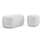 Conjunto 02 Puffs Decorativos Orgânicos Molly material sintético Branco - Desk Design