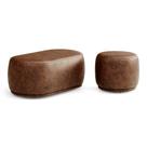 Conjunto 02 Puffs Decorativos Orgânicos Molly material sintético Whisky - Desk Design Conjunto 02 Puffs Decorativos Orgânicos Molly material sintético Whisky - Desk Design