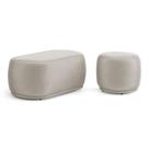 Conjunto 02 Puffs Decorativos Orgânicos Molly Veludo Bege - Desk Design