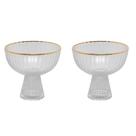 Conjunto 02 Taças de Sobremesa de Cristal com Fio de Ouro 200 ml Lines Wolff
