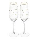 Conjunto 02 Taças para Espumante de Vidro 220 ml Balls Fio de Ouro Wolff