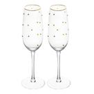 Conjunto 02 Taças Para Espumante De Vidro 220 Ml Balls Fio De Ouro Wolff