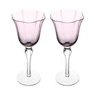 Conjunto 02 Taças para Vinho de Vidro 250ml Rosa Wolff Conjunto 02 Taças para Vinho de Vidro 250ml Rosa Wolff