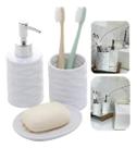 Conjunto 03 Peças Para Pia Banheiro de Ceramica Cannes Branco - LYOR