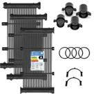 Conjunto 03 Placas 2 Metros (2,00x0,33m) e Terminações para Aquecimento Solar de Piscinas - KS Aquecedores