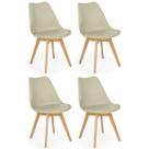 Conjunto 04 Cadeiras Eames Wood Leda Design - Nude