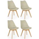 Conjunto 04 Cadeiras Eames Wood Leda Design - Nude Conjunto 04 Cadeiras Eames Wood Leda Design - Nude