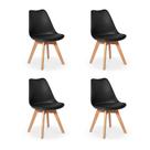Conjunto 04 Cadeiras Eames Wood Leda Design - Preta