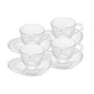 Conjunto 04 Xícaras De Cafezinho De Cristal 85ml Com Pires Coração Pearl Wolff Conjunto 04 Xícaras De Cafezinho De Cristal 85ml Com Pires Coração Pearl Wolff