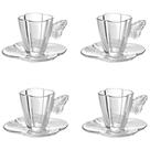 Conjunto 04 Xícaras De Cafezinho De Vidro 80ml Com Pires Butterfly Wolff Conjunto 04 Xícaras De Cafezinho De Vidro 80ml Com Pires Butterfly Wolff