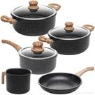 Conjunto 05 Pan C/Indução Granilite Preto Aluminio C/Revestimento Ceramica 21082 Wolff Conjunto 05 Pan C/Indução Granilite Preto Aluminio C/Revestimento Ceramica 21082 Wolff