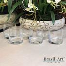 Conjunto 06 Copos Transparentes com Filete Dourado 250ml Conjunto 06 Copos Transparentes com Filete Dourado 250ml