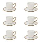 Conjunto 06 Xícaras De Cafezinho De Porcelana Paddy Branco 90ml Wolff Conjunto 06 Xícaras De Cafezinho De Porcelana Paddy Branco 90ml Wolff