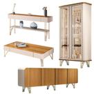 Conjunto 1 Cristaleira 1 Buffet 1 Aparador e 1 Mesa de Centro Évora/Saluti/Cadenza/Vivant Off White/Cinamomo G26 - HB Móveis