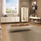 Conjunto 1 Cristaleira 1 Buffet 1 Mesa de Centro e 1 Aparador Texas/Virginia/Rennes Off White/Castanho G26 - Gran Belo