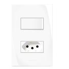 Conjunto 1 Interruptor Paralelo + 1 Tomada 2P+T 10A 250V~ com Placa 4x2 Inova Pró Alumbra