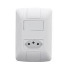 Conjunto 1 Interruptor Paralelo 1 Tomada C/ Placa Mod. Aria 2P T 250V Cor: Branco 4 X 2 -TRAMONTINA
