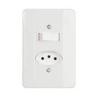 Conjunto 1 Interruptor Paralelo 10A e 1 Tomada 2P Para 20A/250V Placa Milleniun Mec-Tronic