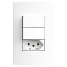 Conjunto 1 Interruptor Simples + 1 Interruptor Paralelo + 1 Tomada 2P+T 10A 250V~ com Placa 4x2 Inov