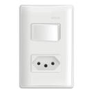 Conjunto 1 Interruptor Simples +1 Tomada 2P+T 10A 250V Simon Conjunto 1 Interruptor Simples +1 Tomada 2P+T 10A 250V Simon