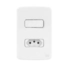 Conjunto 1 interruptor simples + 1 tomada 2p+t 10a branco composé - weg