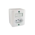 Conjunto 1 Interruptor Simples 1 Tomada Sobrepor Com Caixa 2P T 250V/10A Branco 4 X 2 63200 Ilumi Conjunto 1 Interruptor Simples 1 Tomada Sobrepor Com Caixa 2P T 250V/10A Branco 4 X 2 63200 Ilumi