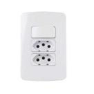 Conjunto 1 Interruptor Simples + 2 Tomada 10A 4x2 B3 MarGirius