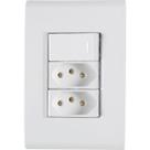 Conjunto 1 interruptor simples + 2 tomada 2p+t 20a tramontina liz com placa