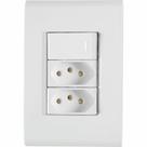 Conjunto 1 Interruptor Simples + 2 Tomadas 2P+T 10A Liz Tramontina Conjunto 1 Interruptor Simples + 2 Tomadas 2P+T 10A Liz Tramontina