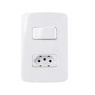 Conjunto 1 Interruptor Simples + Tomada 20A 4x2 B3 MarGirius