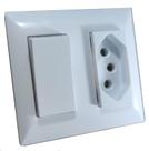 Conjunto 1 interruptor simples + tomada 20a embutir moveis tramontina aria
