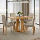 Conjunto 1 Mesa e 4 Cadeiras Rubi