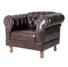 Conjunto 1 Poltrona Duque Chesterfield Capitonê + 1 Puff - Corano Marrom