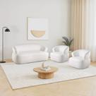 Conjunto 1 Sofá Orgânico 2 Lugares 160cm e 2 Poltronas Base Fixa e Orgânicas Zoe Yescasa